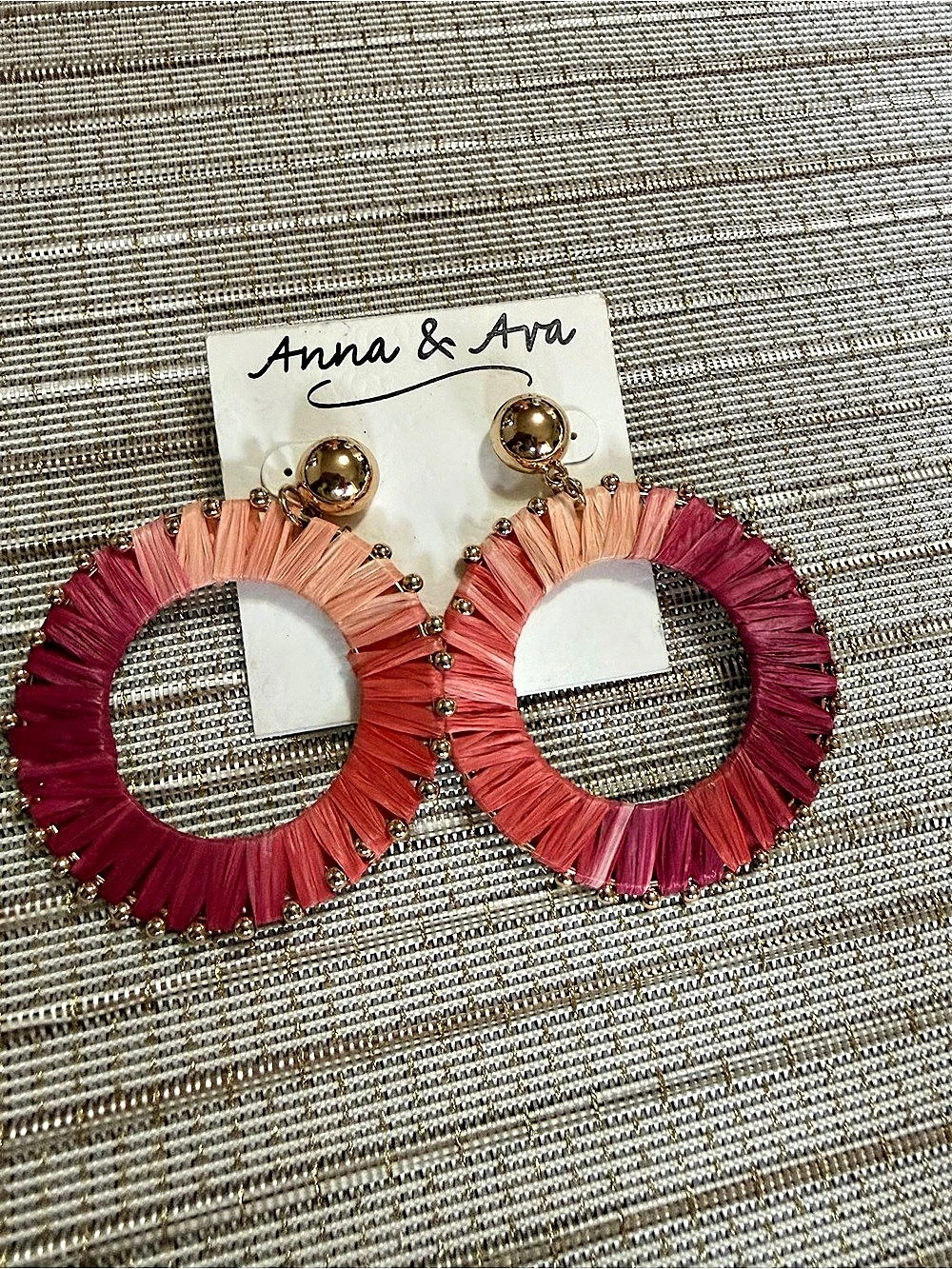 Anna & Ava Pink & Red Tassel Hoop Earrings